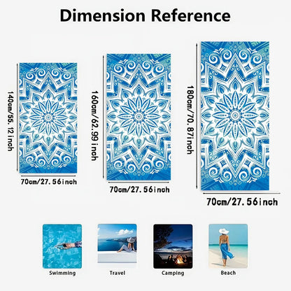 Serviette de Plage Bleu Marine avec Motif Ancre et Corde – L'Accessoire Incontournable pour vos Jours à la Plage BLACKBEARD OUTDOOR INDUSTRIES