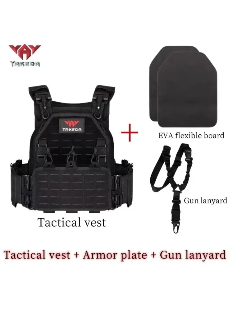 Ensemble Gilet Tactique YAKEDA avec Plaque EVA Flexible et Lanière pour Arme Ma boutique