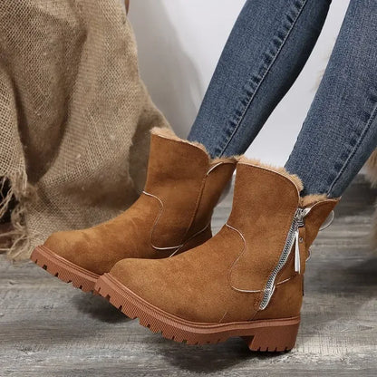 Bottes d'Hiver Femme 2024 - Bottes de Neige à Fourrure, Mi-Mollet, Imperméables et Chaudes, Bottes de Randonnée Extérieures pour Femme - BLACKBEARD OUTDOOR INDUSTRIES