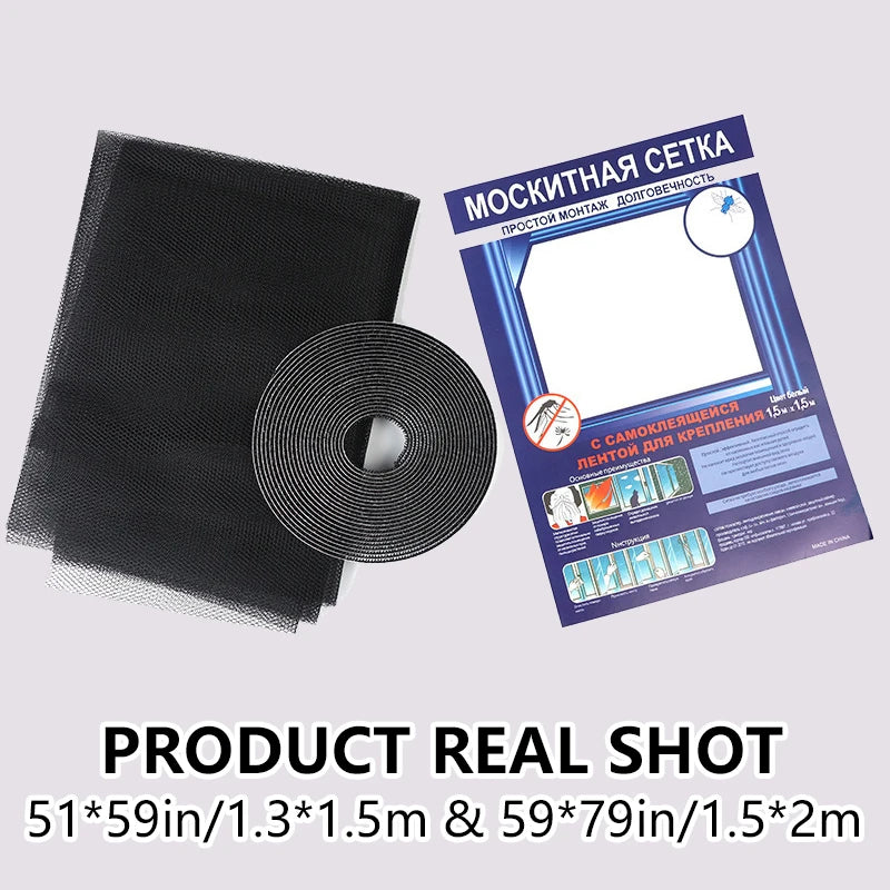 Rideau Anti-Moustiques Auto-adhésif - Filet de Protection Moustiques pour Fenêtre et Porte, DIY, Découpe Libre - BLACKBEARD OUTDOOR INDUSTRIES