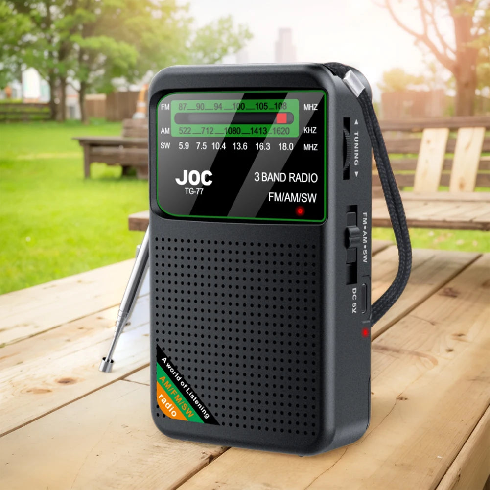 📻 Mini Radio Portable AM/FM/SW – Rechargeable avec Haut-Parleur Stéréo et Écran HD Ma boutique