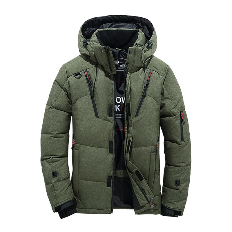 Veste Doudoune Homme en Duvet Blanc - Parka Hivernale Windproof, Chaude et Confortable, Avec Capuche Détachable BLACKBEARD OUTDOOR INDUSTRIES