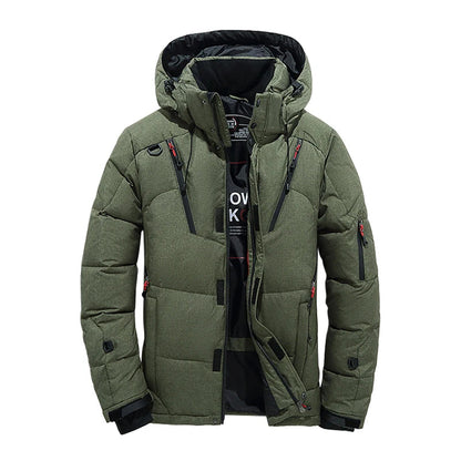 Veste Doudoune Homme en Duvet Blanc - Parka Hivernale Windproof, Chaude et Confortable, Avec Capuche Détachable BLACKBEARD OUTDOOR INDUSTRIES