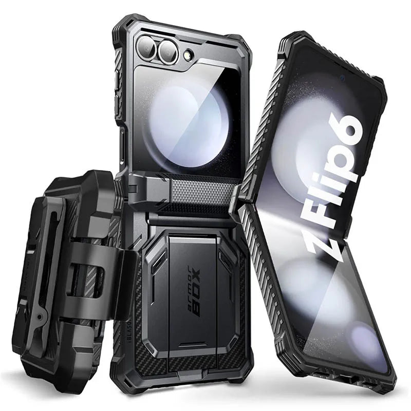 I-BLASON For Samsung Galaxy Z Flip 7 FE/6/5 Case Armorbox Full-Body Military Protection Phone Case with Screen Protector & Stand BLACKBEARD OUTDOOR INDUSTRIES