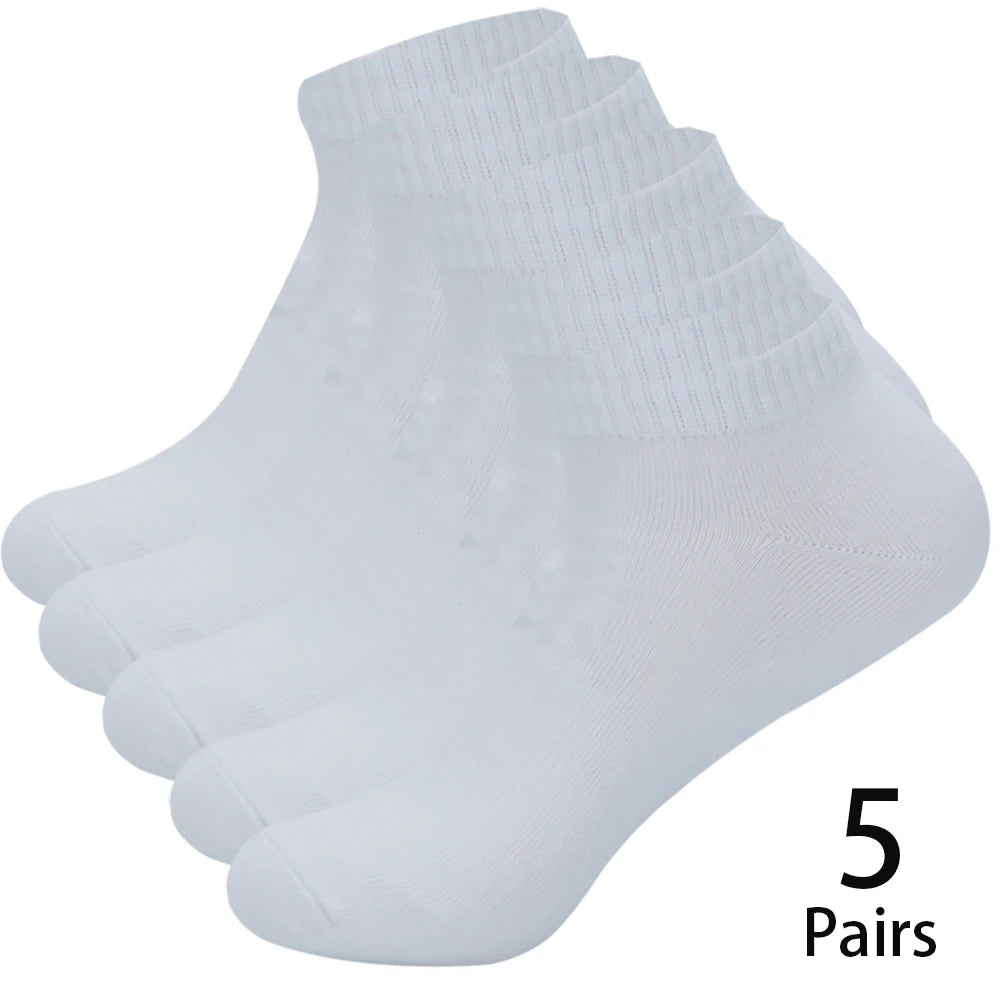5 Paires de Chaussettes Basses pour Hommes – Coton, Couleur Unie (Noir/Blanc) BLACKBEARD OUTDOOR INDUSTRIES