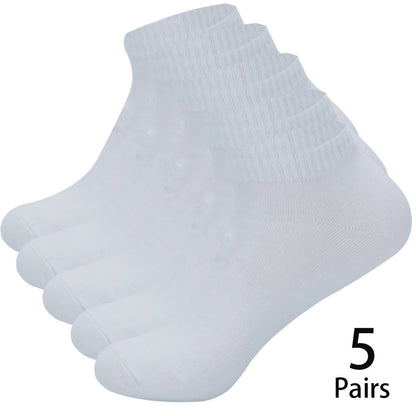 5 Paires de Chaussettes Basses pour Hommes – Coton, Couleur Unie (Noir/Blanc) BLACKBEARD OUTDOOR INDUSTRIES