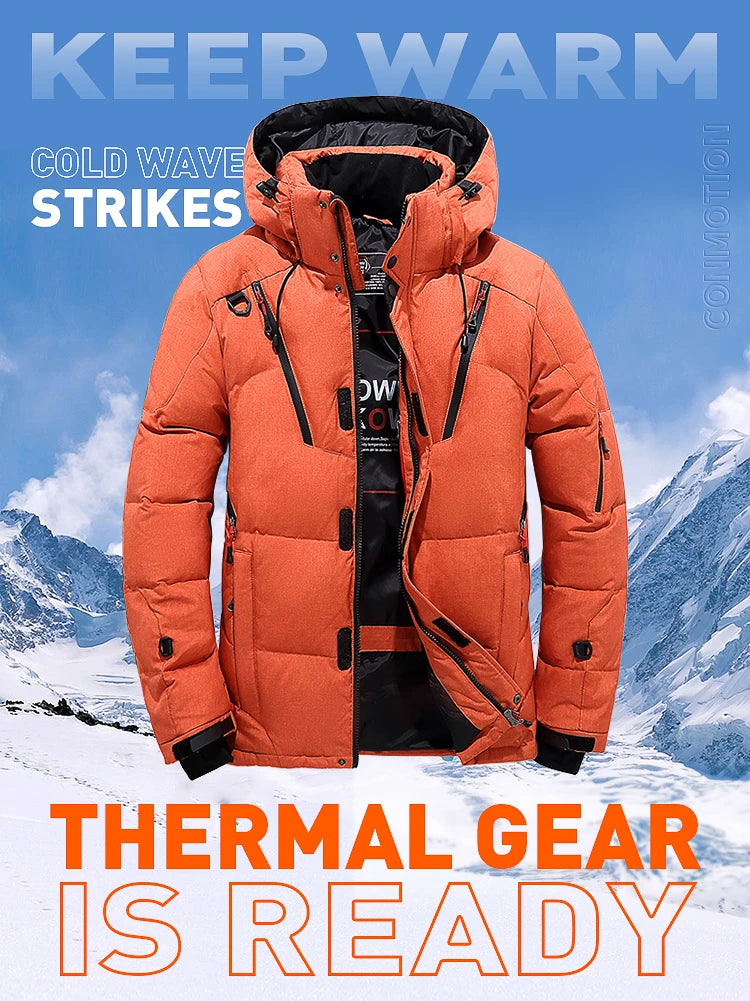 Veste Doudoune Homme en Duvet Blanc - Parka Hivernale Windproof, Chaude et Confortable, Avec Capuche Détachable BLACKBEARD OUTDOOR INDUSTRIES
