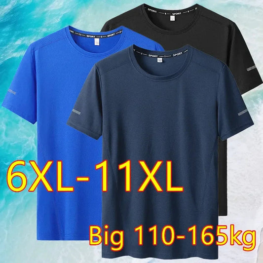 T-Shirt Homme Grande Taille 6XL–12XL | Séchage Rapide & Ultra Confort – Col Rond Manches Courtes Oversize Ma boutique