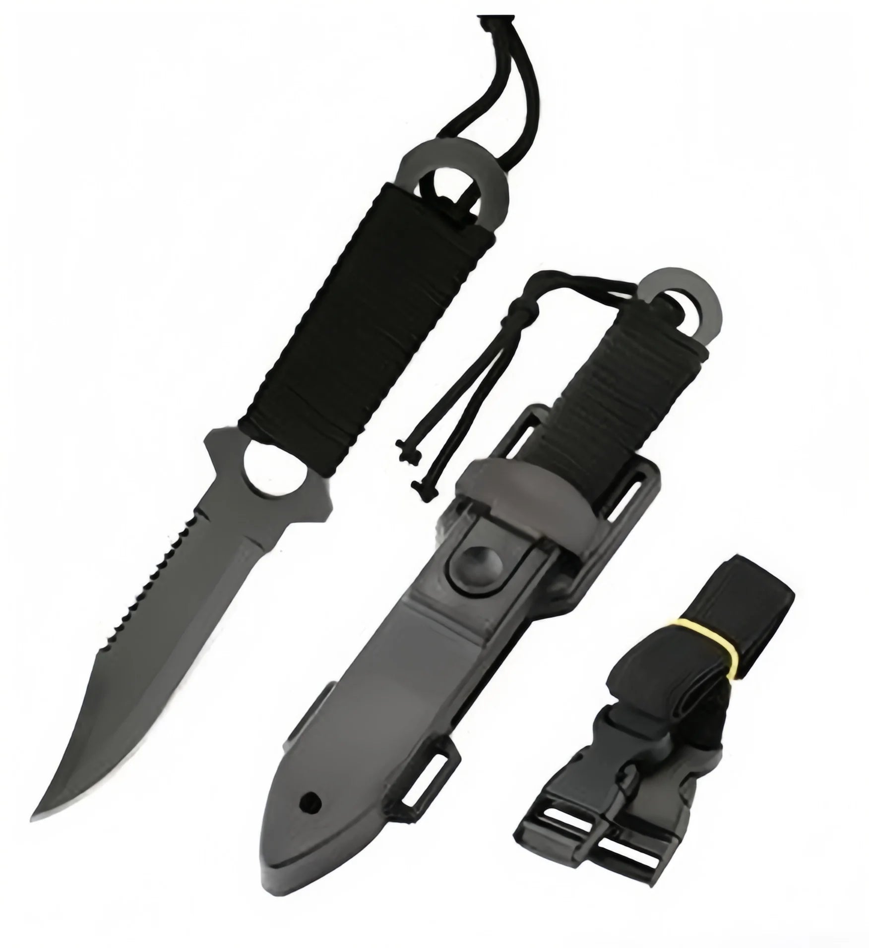 Couteau Tactique de Haute Dureté – Couteau Fixe de Terrain avec Lame en Acier Inoxydable, Poignée Ergonomique et Étui ABS BLACKBEARD OUTDOOR INDUSTRIES