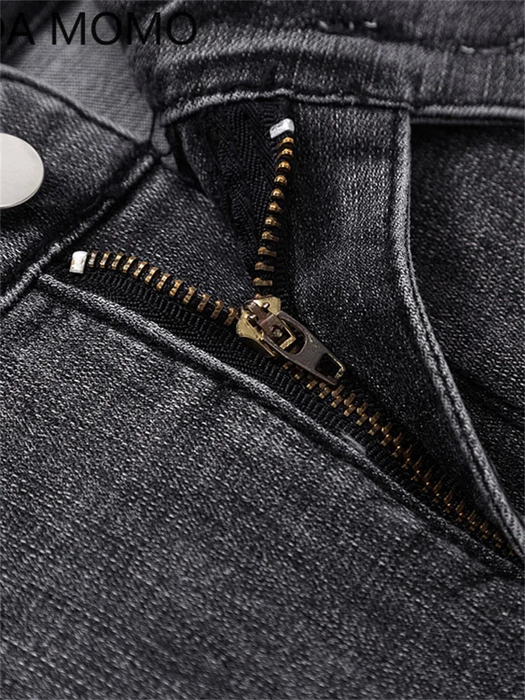 Jeans Femme Skinny Denim Noir – Pantalon Taille Haute Vintage, Stretch Légère - BLACKBEARD OUTDOOR INDUSTRIES