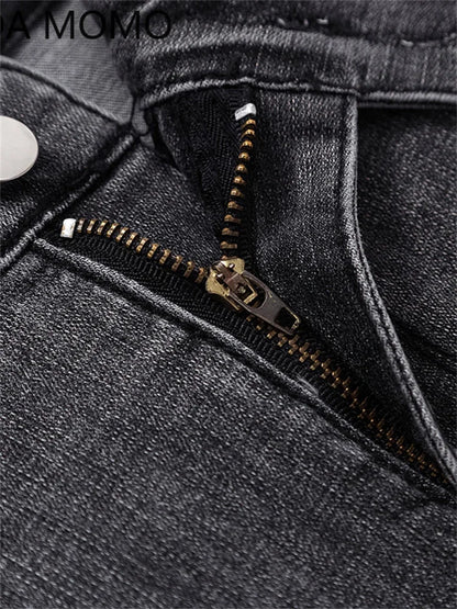 Jeans Femme Skinny Denim Noir – Pantalon Taille Haute Vintage, Stretch Légère - BLACKBEARD OUTDOOR INDUSTRIES