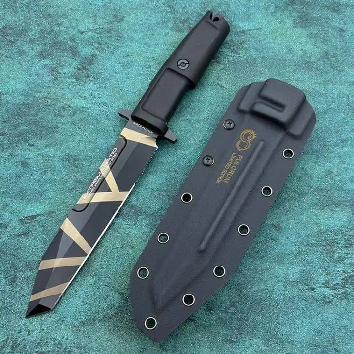 EX Fulcrum Couteau Tactique Outdoor – Lame Fixe en Acier Haute Dureté avec Étui - BLACKBEARD OUTDOOR INDUSTRIES