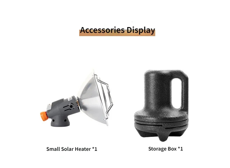 MOUNTAINHIKER Portable Mini Sun Gas Heating Stove Chauffage Gaz Portable Compact pour Camping et Activités Outdoor - BLACKBEARD OUTDOOR INDUSTRIES