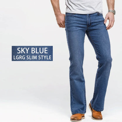Jean Homme Bootcut Légèrement Évasé Slim Fit – Pantalon en Denim Stretch Classique, Bleu ou Noir, Tendance Designer BLACKBEARD OUTDOOR INDUSTRIES
