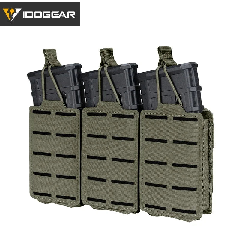 IDOGEAR Poche Tactique LSR 556 Triple Mag Carrier MOLLE - Poche à Munitions Découpée au Laser BLACKBEARD OUTDOOR INDUSTRIES