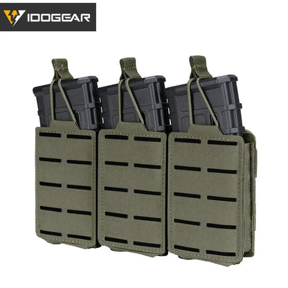 IDOGEAR Poche Tactique LSR 556 Triple Mag Carrier MOLLE - Poche à Munitions Découpée au Laser BLACKBEARD OUTDOOR INDUSTRIES