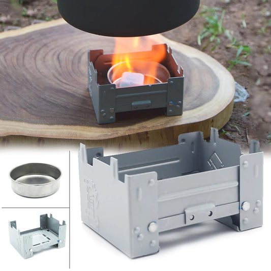 Fourneau Portable Pliable à Combustible Solide – Mini Réchaud de Pique-Nique en Fer Galvanisé pour Camping, Barbecue et Cuisine en Plein Air - BLACKBEARD OUTDOOR INDUSTRIES