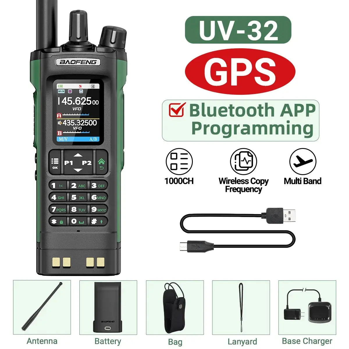 Talkie-Walkie Baofeng UV-32 – Programmation Bluetooth & GPS Intégré Ma boutique