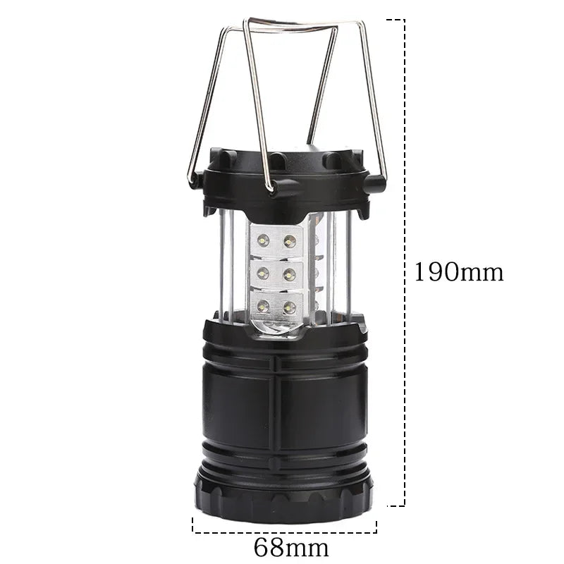 Lampe de Camping LED Portable – Mini Lanterne Télescopique 3 COB – Étanche – Fonctionne avec 3 Piles AAA – Idéale pour Tente, Randonnée et Urgences - BLACKBEARD OUTDOOR INDUSTRIES