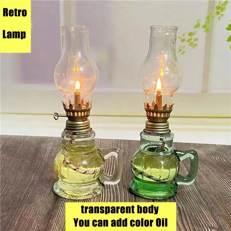Lampe à Huile Miniature avec Abat-Jour – Lampe de Table Vintage en Verre pour Décoration, Anniversaires, Mariages, Dîner et Éclairage d'Urgence - BLACKBEARD OUTDOOR INDUSTRIES