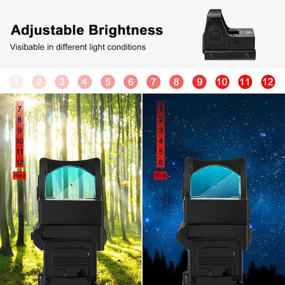 Mini MR Red Dot Sight — Viseur Reflex Compact 1× avec Montage Rail 20 mm - BLACKBEARD OUTDOOR INDUSTRIES