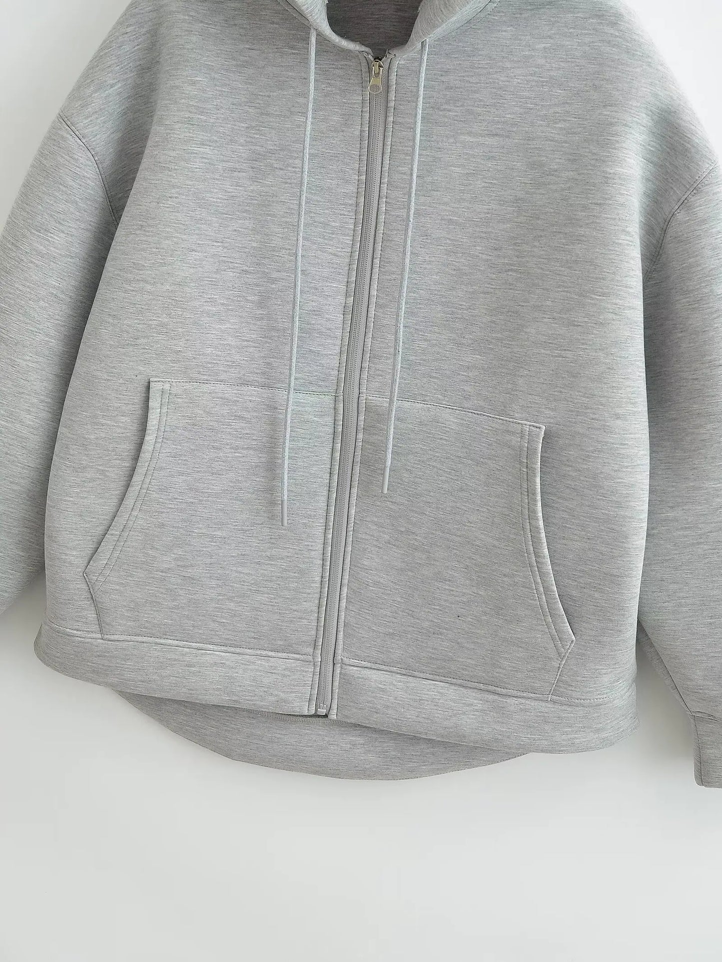 Veste à Capuche Grise femme - Manteau à Manches Longues avec Poches Spacieuses et Fermeture Éclair - Veste Décontractée et Légère pour Femme - BLACKBEARD OUTDOOR INDUSTRIES