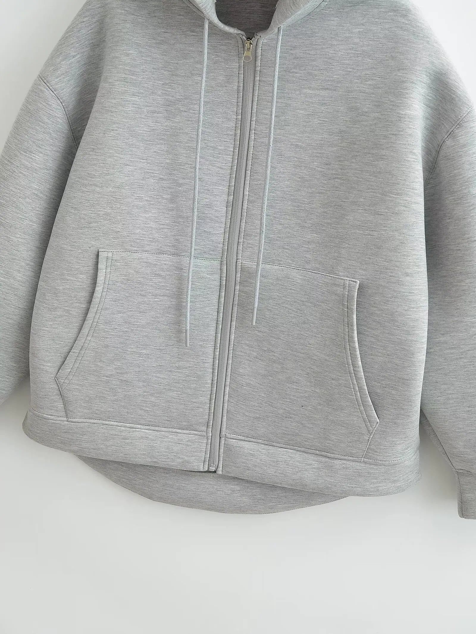 Veste à Capuche Grise femme - Manteau à Manches Longues avec Poches Spacieuses et Fermeture Éclair - Veste Décontractée et Légère pour Femme - BLACKBEARD OUTDOOR INDUSTRIES