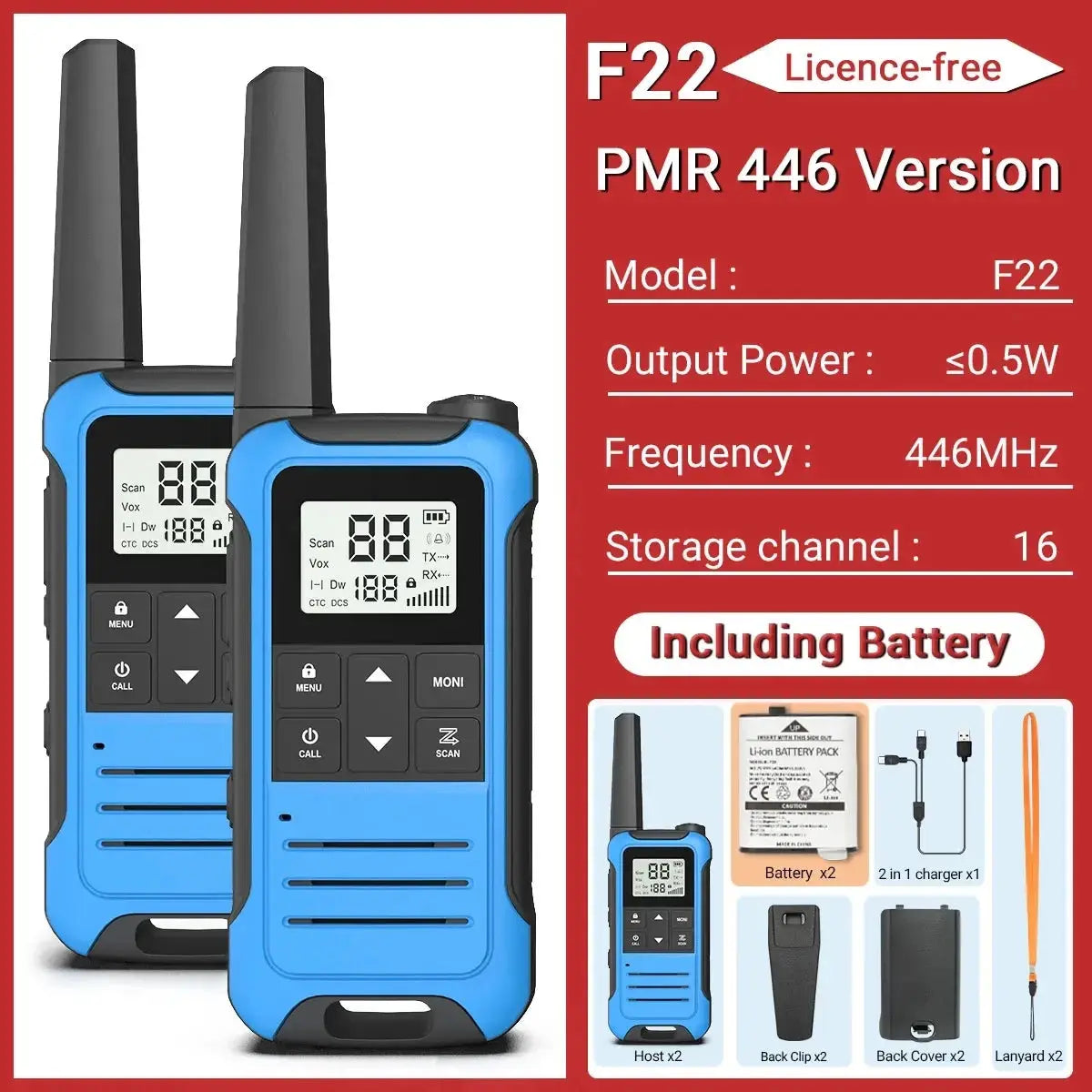 Baofeng F22 - Talkie-Walkie Portable PMR/FRS - Longue Portée et Multifonctions Ma boutique