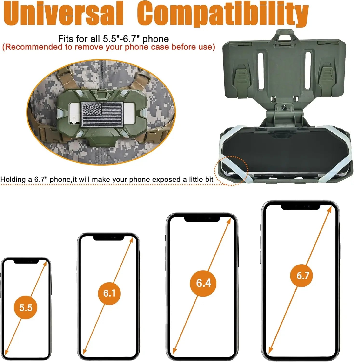 Étui de Poitrine Tactique pour Smartphone – Support MOLLE Universel Ma boutique