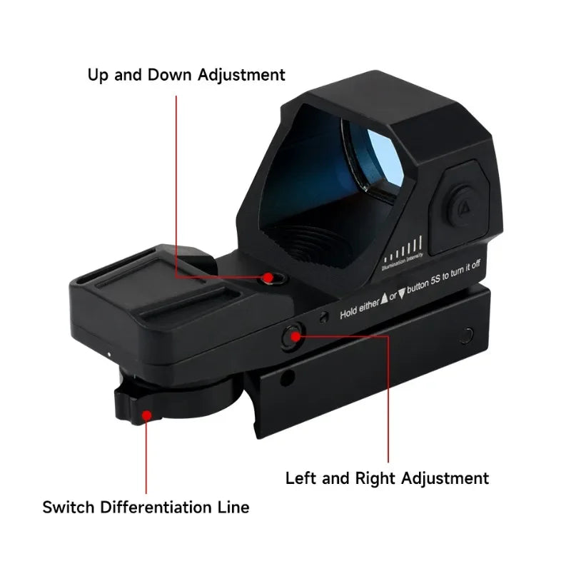 Viseur Reflex 1X40 HD101 Red Dot Sight — 4 Réticules Rouge/Vert pour Rail 11 mm ou 20 mm - BLACKBEARD OUTDOOR INDUSTRIES