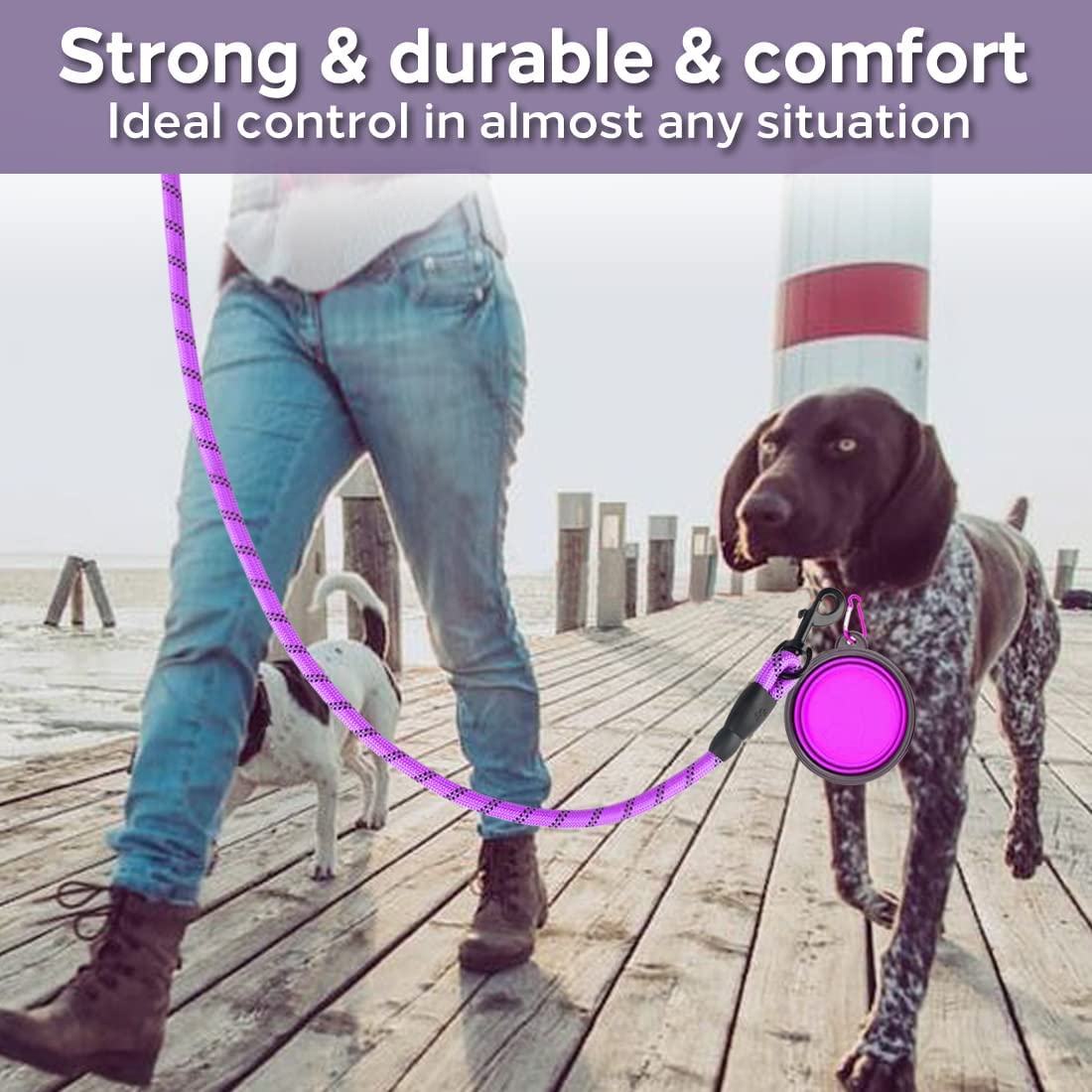 Laisse Réfléchissante Résistante pour Chien – Tous Gabarits | Anti-Traction & Sécurité Ma boutique