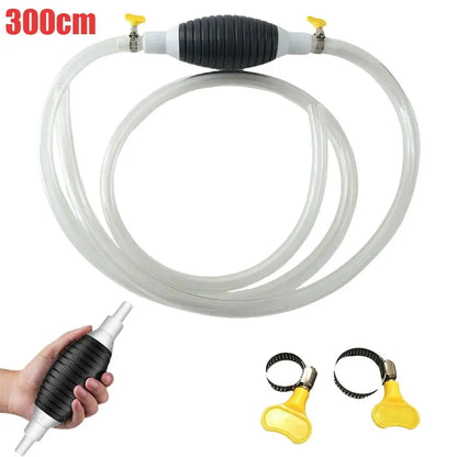 Pompe Manuelle de Transfert Multifonction – Pompe à Carburant, Huile, Eau, Diesel, Nettoyeur Liquide avec Colliers Métalliques Antifuite - BLACKBEARD OUTDOOR INDUSTRIES