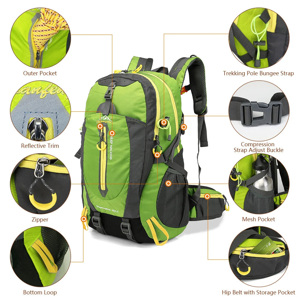 Sac à Dos de Randonnée 40L – TOMSHOO | Étanche, Léger et Polyvalent pour Hommes & Femmes - BLACKBEARD OUTDOOR INDUSTRIES