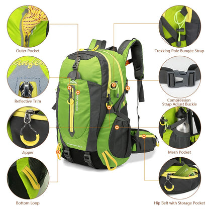 Sac à Dos de Randonnée 40L – TOMSHOO | Étanche, Léger et Polyvalent pour Hommes & Femmes - BLACKBEARD OUTDOOR INDUSTRIES