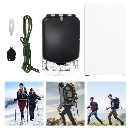 Boussole Numérique Portable Lumineuse avec LED - Boussole de Camping, Outil de Survie avec Anneau Fluorescent, Idéale pour Aventures en Plein Air - BLACKBEARD OUTDOOR INDUSTRIES