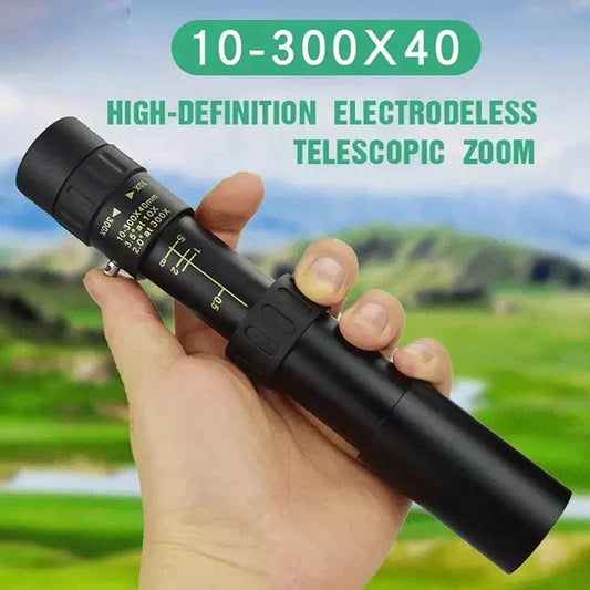 Monoculaire Haute Définition 10-300x40 avec Prismes BAK4 – Télescope Professionnel Portable Zoom Longue Portée 4K pour Camping, Observation et Aventures Extérieures - BLACKBEARD OUTDOOR INDUSTRIES