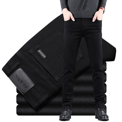 Jeans Slim Pure Black pour Homme - Élasticité, Coupe Droite, Mode Décontractée BLACKBEARD OUTDOOR INDUSTRIES