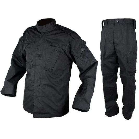 Ensemble Uniforme Tactique BDU Noir – Chemise et Pantalon de Combat pour Homme - BLACKBEARD OUTDOOR INDUSTRIES