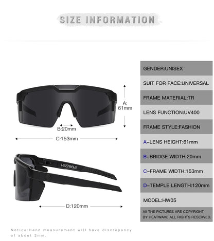 Lunettes de Soleil Heat Wave – Sport Cyclisme Style Conjugué, Polarisées, Anti-reflet, UV400 – Pour Homme & Femme - BLACKBEARD OUTDOOR INDUSTRIES