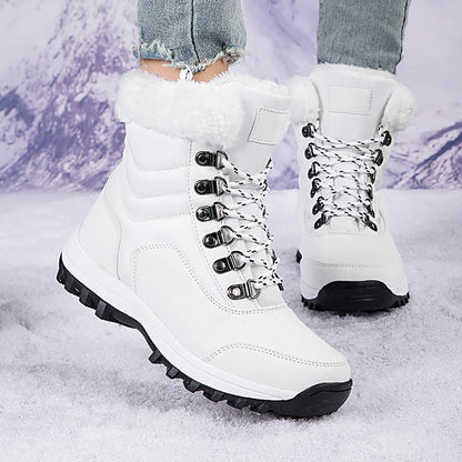 Bottes de Neige Femme Hiver 2024 – Sneakers Chaudes à Fourrure, Semelle Épaisse, Imperméables – Bottines Mi-mollet Outdoor - BLACKBEARD OUTDOOR INDUSTRIES