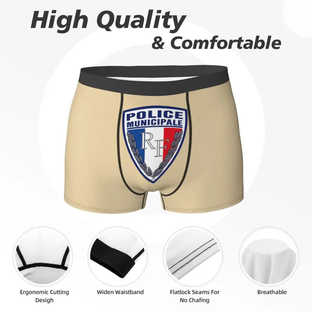 Boxer Homme Insigne Police Municipale – Sous-vêtement Original et Confortable - BLACKBEARD OUTDOOR INDUSTRIES