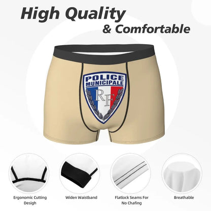 Boxer Homme Insigne Police Municipale – Sous-vêtement Original et Confortable - BLACKBEARD OUTDOOR INDUSTRIES