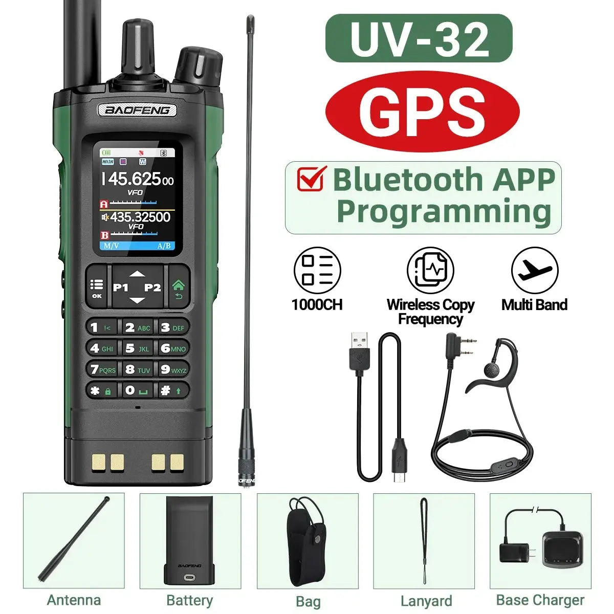 Talkie-Walkie Baofeng UV-32 – Programmation Bluetooth & GPS Intégré Ma boutique