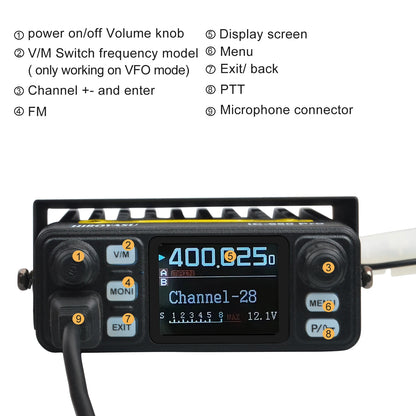 HIROYASU IC-980 Pro – Radio Mobile VHF/UHF Double Bande 25W 200 Canaux - BLACKBEARD OUTDOOR INDUSTRIES