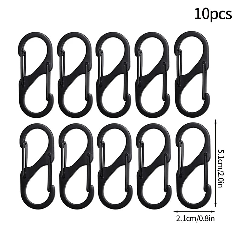 5PCS Mousquetons Tactiques en S – Mini Clip Aluminium Anti-Vol pour Camping & Randonnée - BLACKBEARD OUTDOOR INDUSTRIES