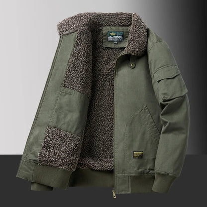 Veste d'Hiver Homme – Bombardier avec Doublure en Laine, Veste à Col Roulé, Manteau en Coton Chaud et Douillet – Parfaite pour les Voyages et le Travail BLACKBEARD OUTDOOR INDUSTRIES