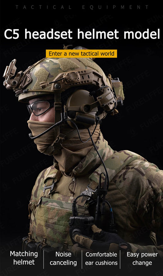 Casque Tactique de Protection Auditive Active – Casque Anti-Bruit Électronique avec Communication pour Casque Tactique BLACKBEARD OUTDOOR INDUSTRIES