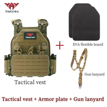 Ensemble Gilet Tactique YAKEDA avec Plaque EVA Flexible et Lanière pour Arme Ma boutique