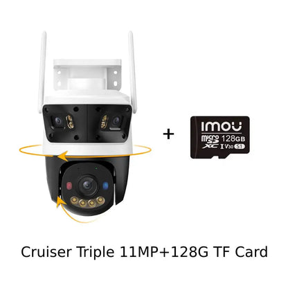 Caméra Extérieure IMOU Cruiser Triple Objectif Surveillance Intelligente – Avertissement Lumineux Rouge/Bleu – Détection Véhicules & Personnes – WiFi PTZ Ma boutique