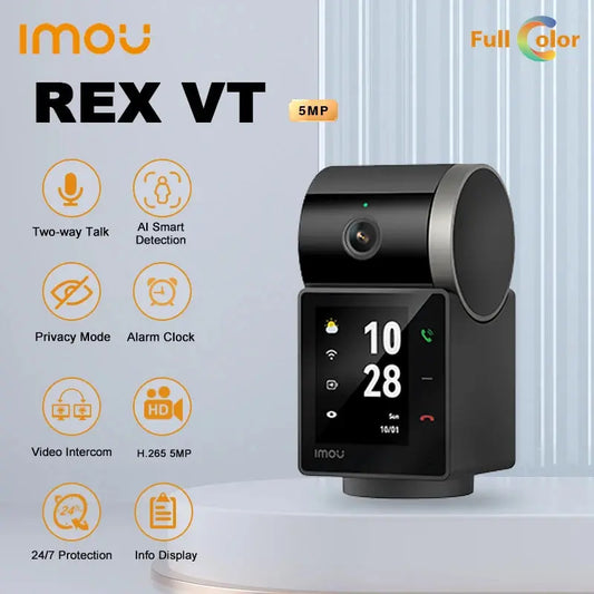 Caméra de Surveillance Intérieure IMOU REX VT – 5MP 3K avec Écran Sécurité 2,4", Détection Humaine & Animale, Audio Bidirectionnel et Vision 360° Ma boutique